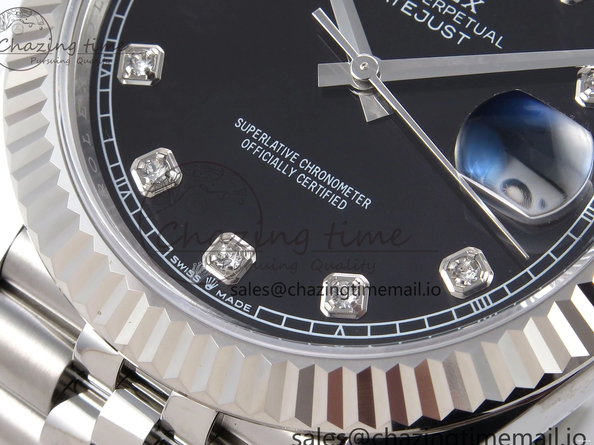 Jubilee 126334 A3235 Best 41 Edition EWEF DateJust Black Dial Diamonds Bracelet on 0201